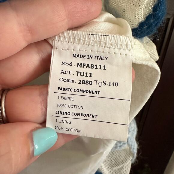 MI MI SOL | Cream Dress with Grosgrain Collar and Hand braided Lattice | Size 6 - Picture 9 of 12